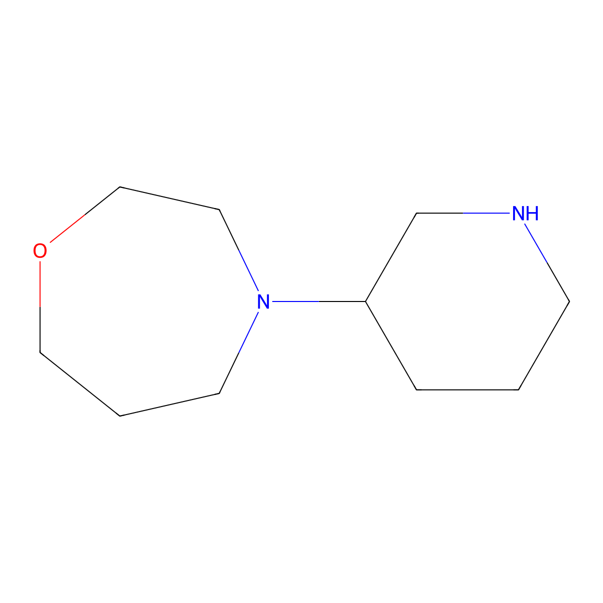 4-(Piperidin-3-yl)-1,4-oxazepane molecular structure, CAS 1343158-44-0
