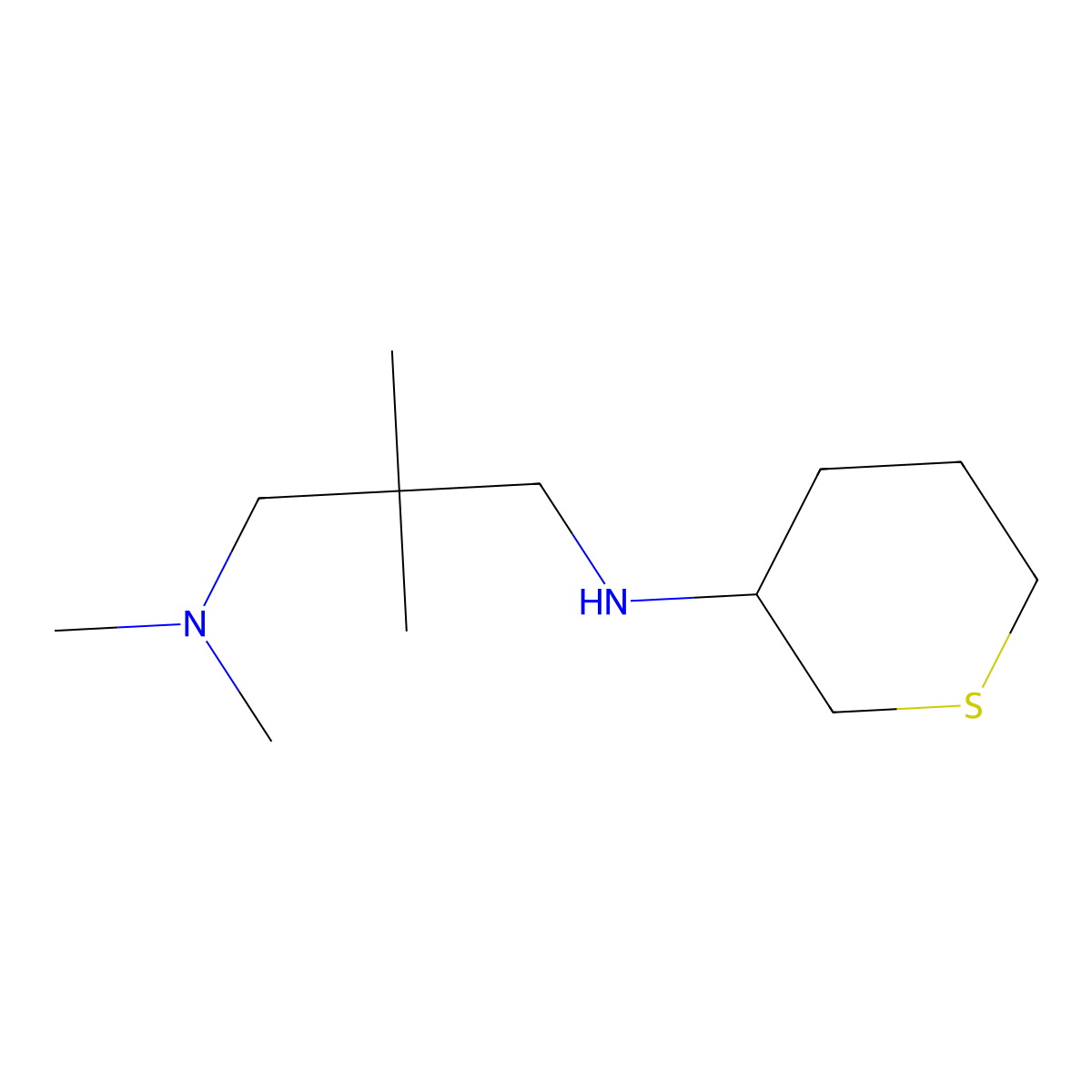 N1,N1,2,2-Tetramethyl-N3-(tetrahydro-2H-thiopyran-3-yl)propane-1,3-diamine molecular structure, CAS 1343159-44-3