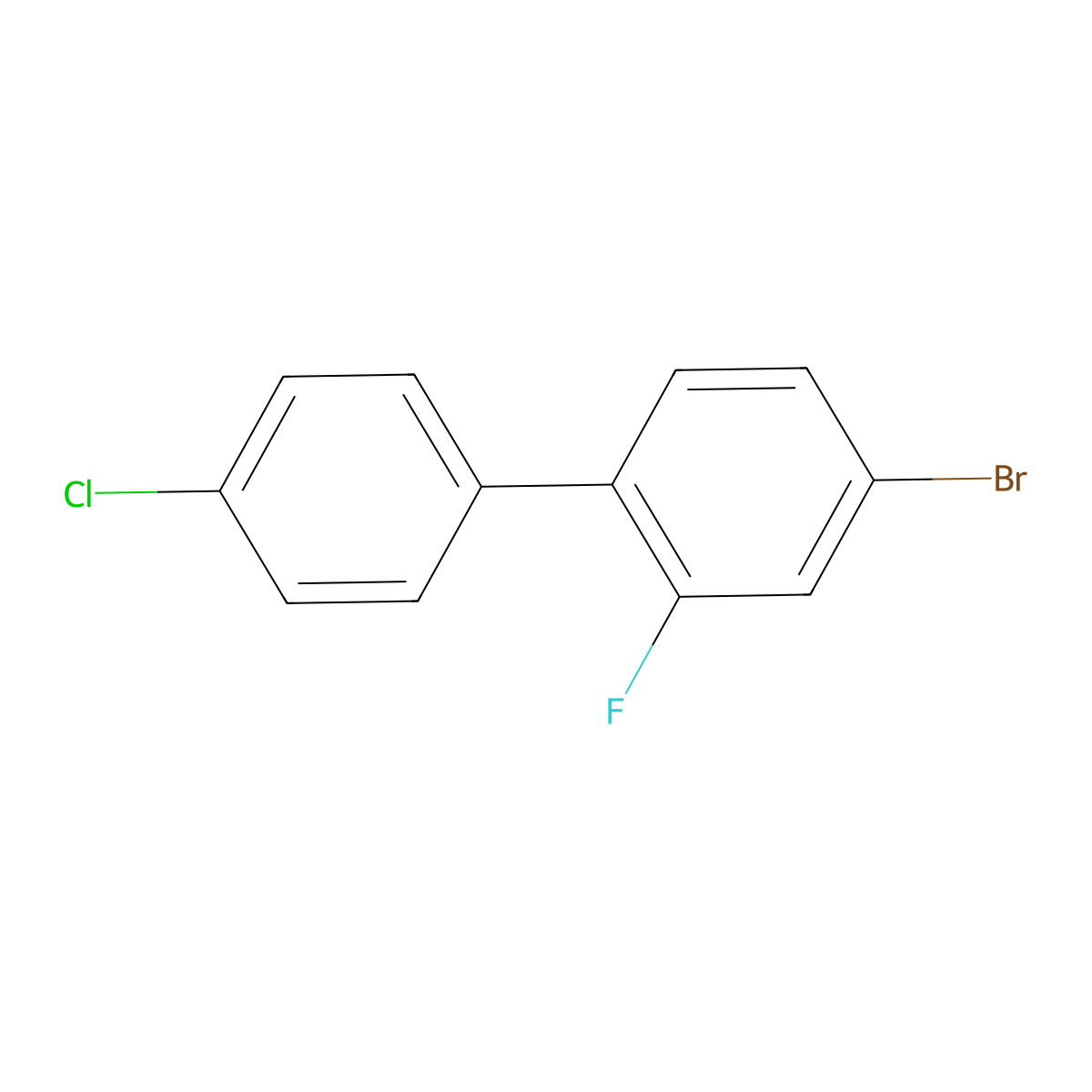 4-Bromo-4'-chloro-2-fluoro-1,1'-biphenyl molecular structure, CAS 134316-79-3