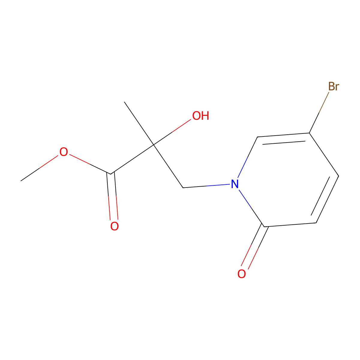 Methyl 3-(5-bromo-2-oxo-1,2-dihydropyridin-1-yl)-2-hydroxy-2-methylpropanoate molecular structure, CAS 1343160-13-3