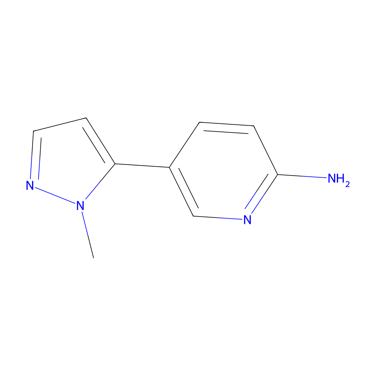 5-(1-Methyl-1h-pyrazol-5-yl)pyridin-2-amine molecular structure, CAS 1343162-04-8