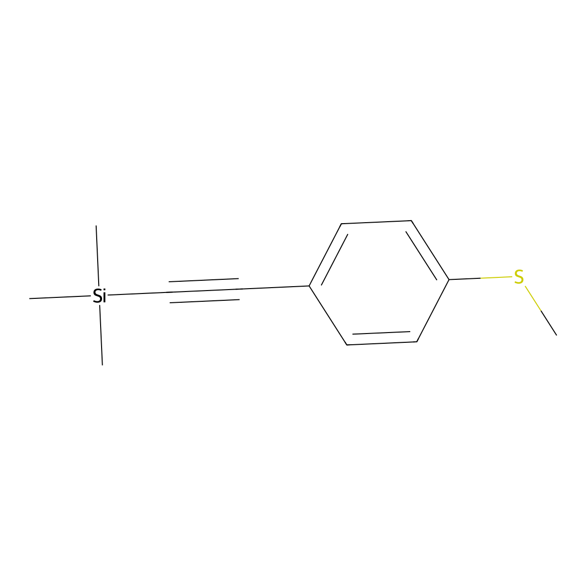 Silane, trimethyl[[4-(methylthio)phenyl]ethynyl]- molecular structure, CAS 134317-21-8