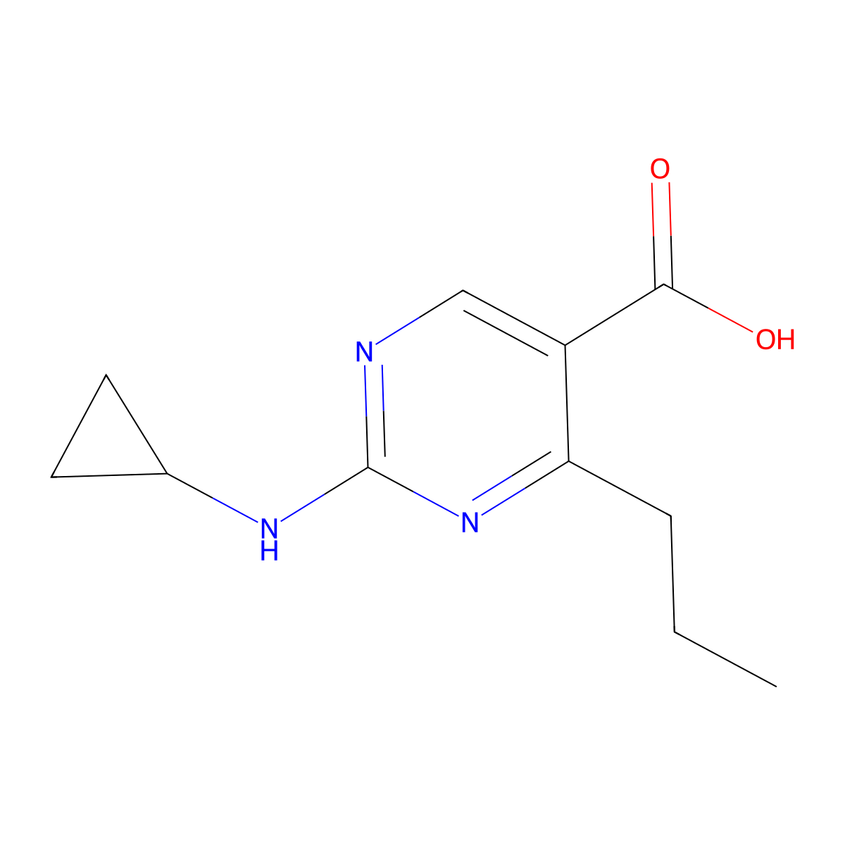 2-(Cyclopropylamino)-4-propylpyrimidine-5-carboxylic acid molecular structure, CAS 1343172-25-7