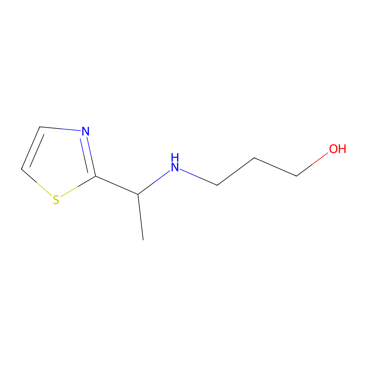 3-{[1-(1,3-Thiazol-2-yl)ethyl]amino}propan-1-ol molecular structure, CAS 1343172-52-0