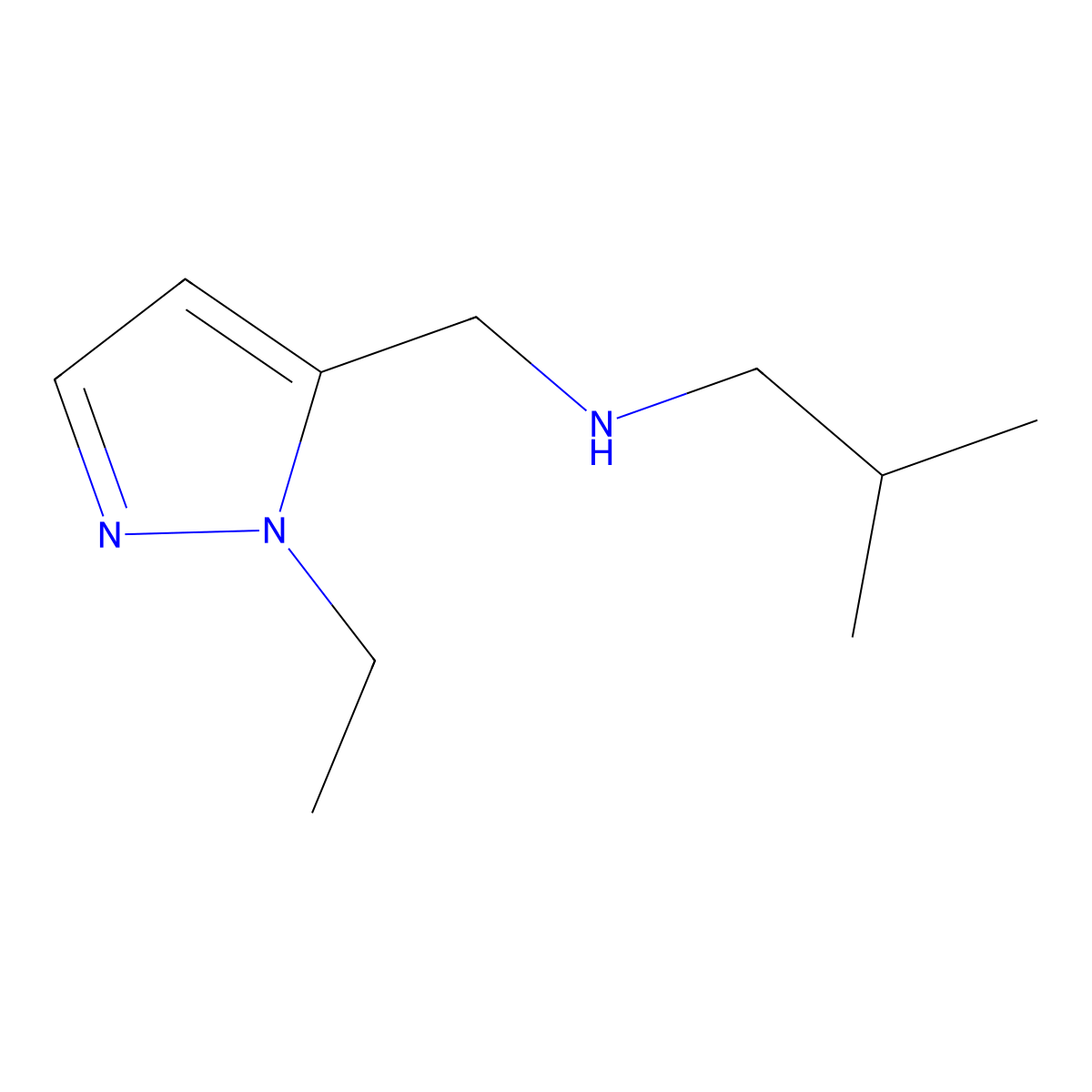 [(1-Ethyl-1H-pyrazol-5-yl)methyl](2-methylpropyl)amine molecular structure, CAS 1343173-32-9