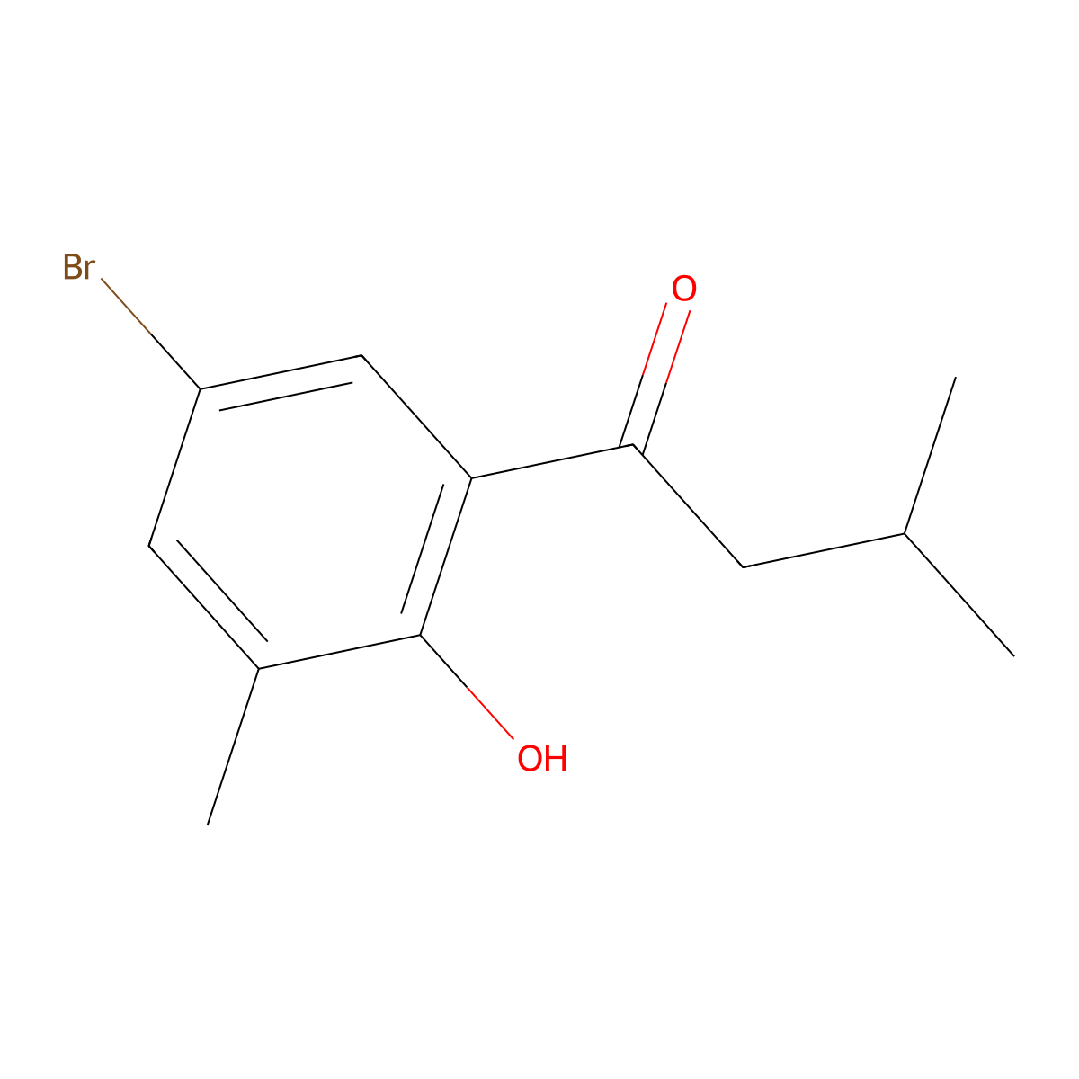 1-(5-Bromo-2-hydroxy-3-methylphenyl)-3-methylbutan-1-one molecular structure, CAS 1343173-72-7