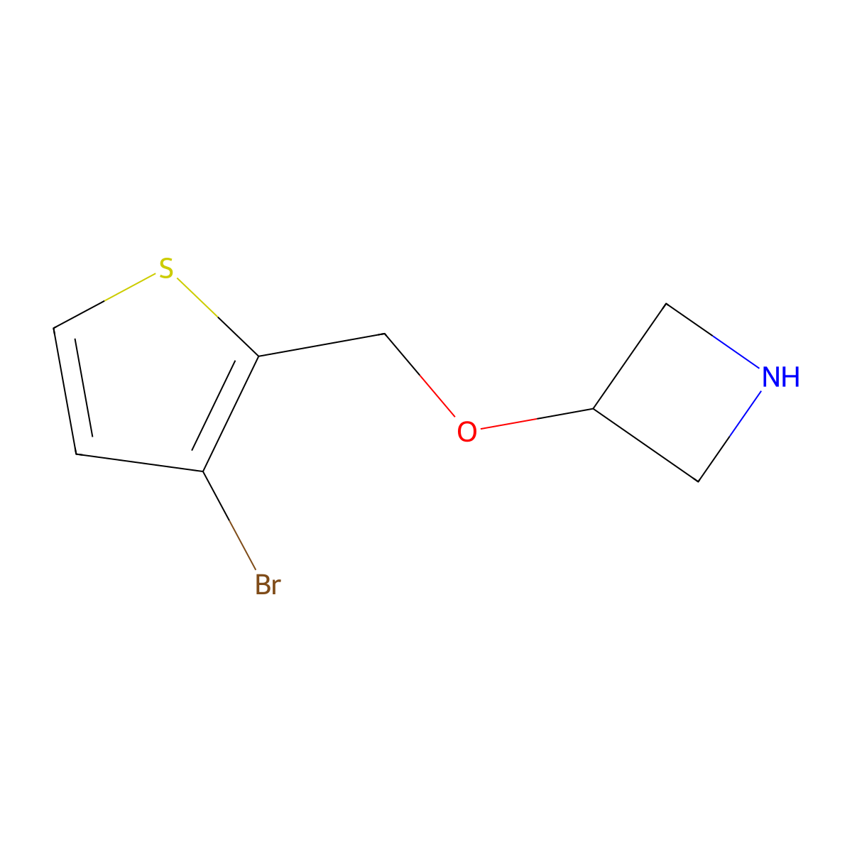 3-[(3-Bromothiophen-2-yl)methoxy]azetidine molecular structure, CAS 1343174-21-9