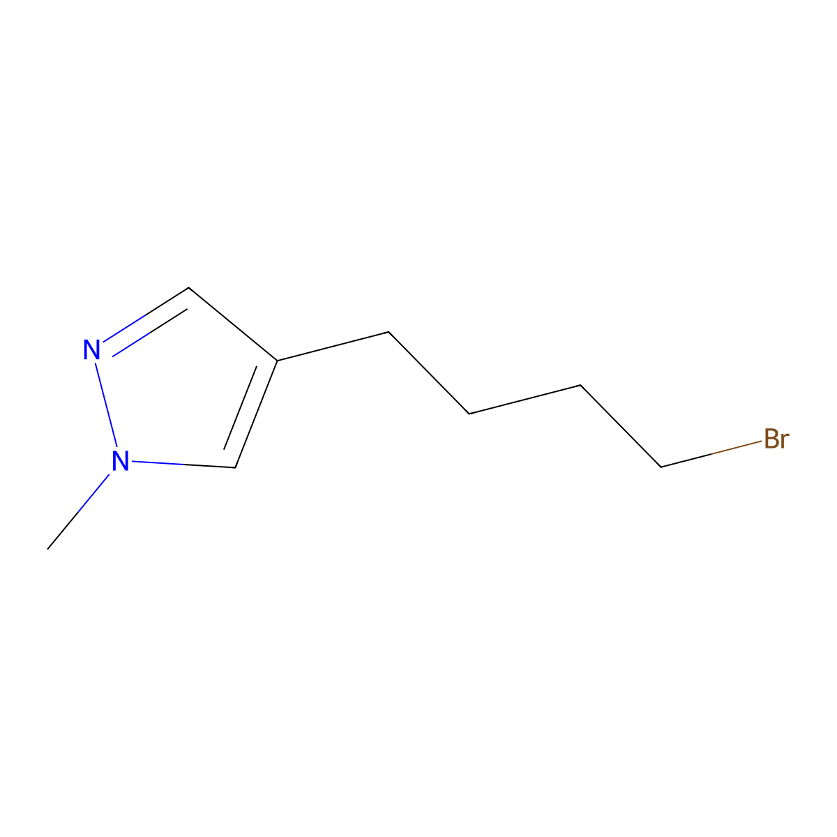 4-(4-bromobutyl)-1-methyl-1H-pyrazole molecular structure, CAS 1343174-56-0