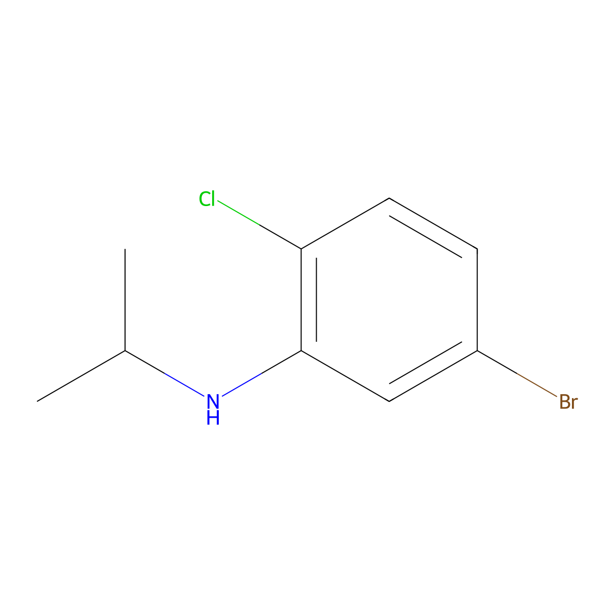 5-bromo-2-chloro-N-(propan-2-yl)aniline molecular structure, CAS 1343175-02-9