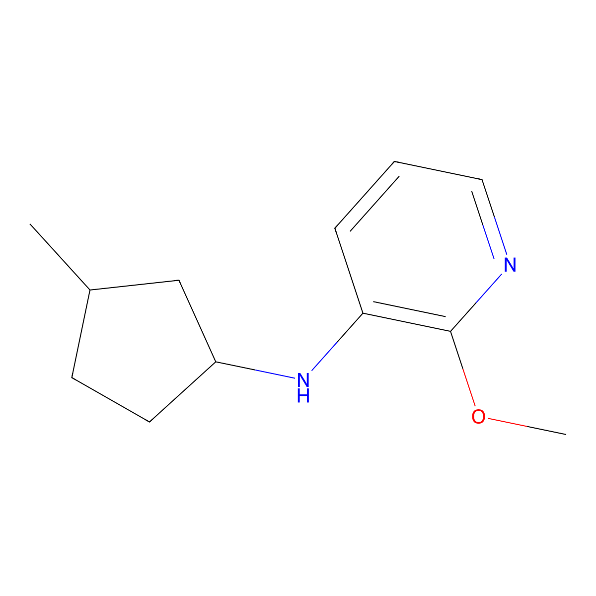 2-methoxy-N-(3-methylcyclopentyl)pyridin-3-amine molecular structure, CAS 1343175-93-8