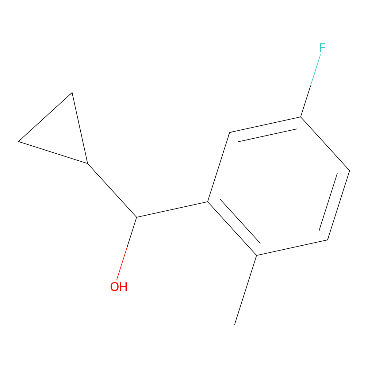 alpha-Cyclopropyl-5-fluoro-2-methylbenzenemethanol molecular structure, CAS 1343178-31-3