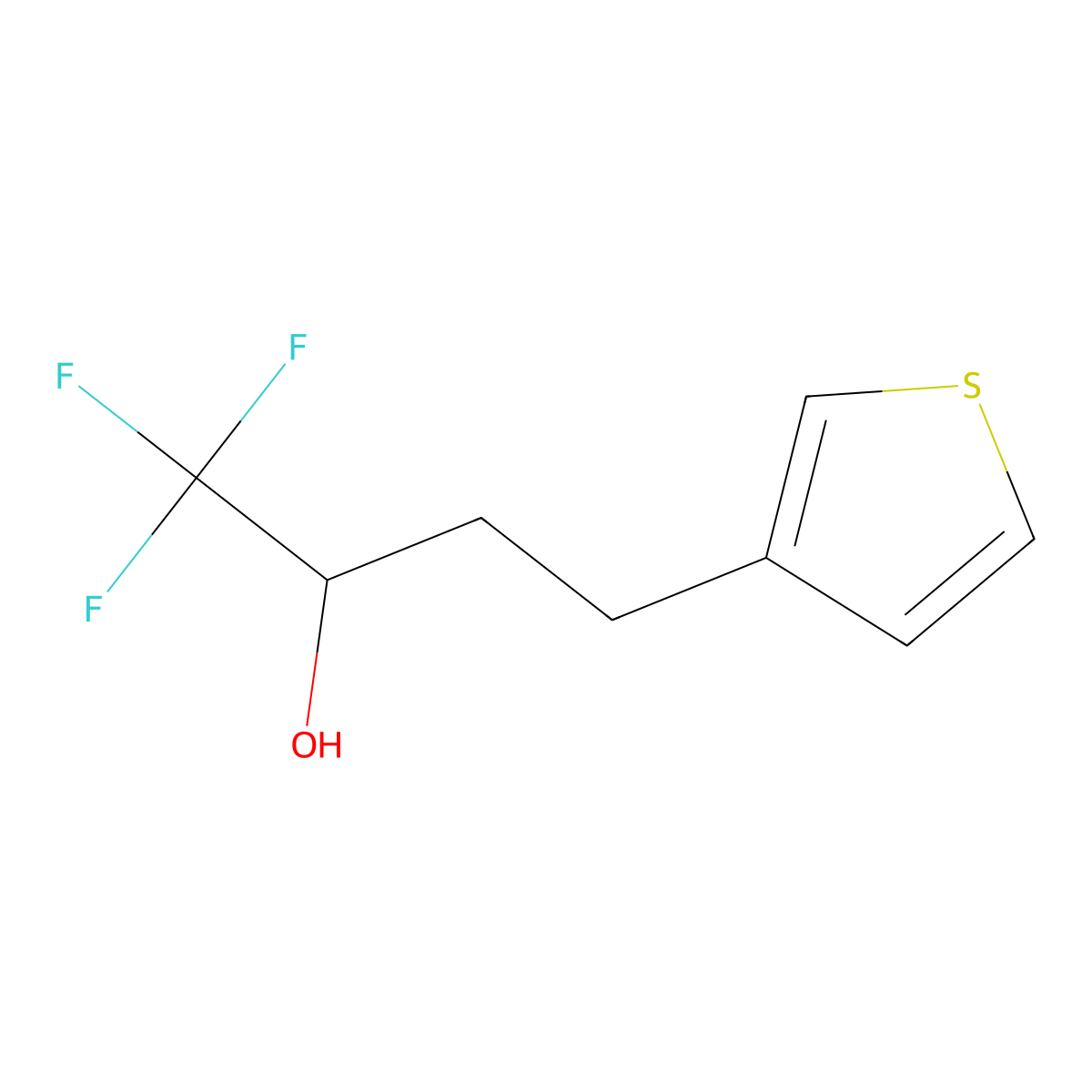1,1,1-Trifluoro-4-(thiophen-3-yl)butan-2-ol molecular structure, CAS 1343178-52-8