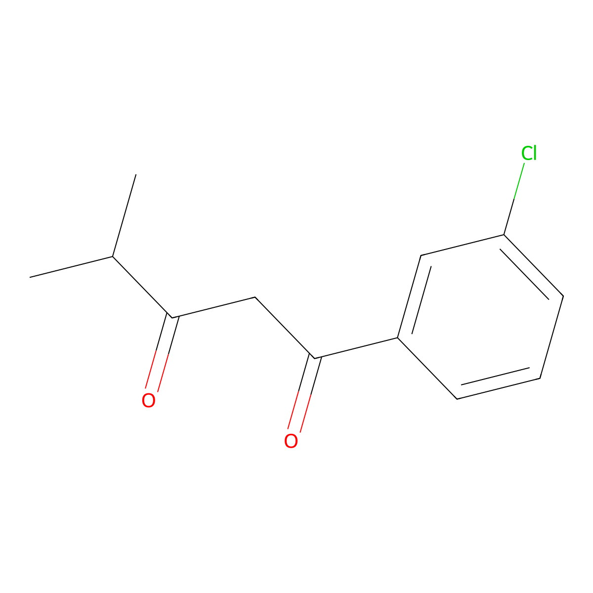 1-(3-Chlorophenyl)-4-methylpentane-1,3-dione molecular structure, CAS 1343178-85-7