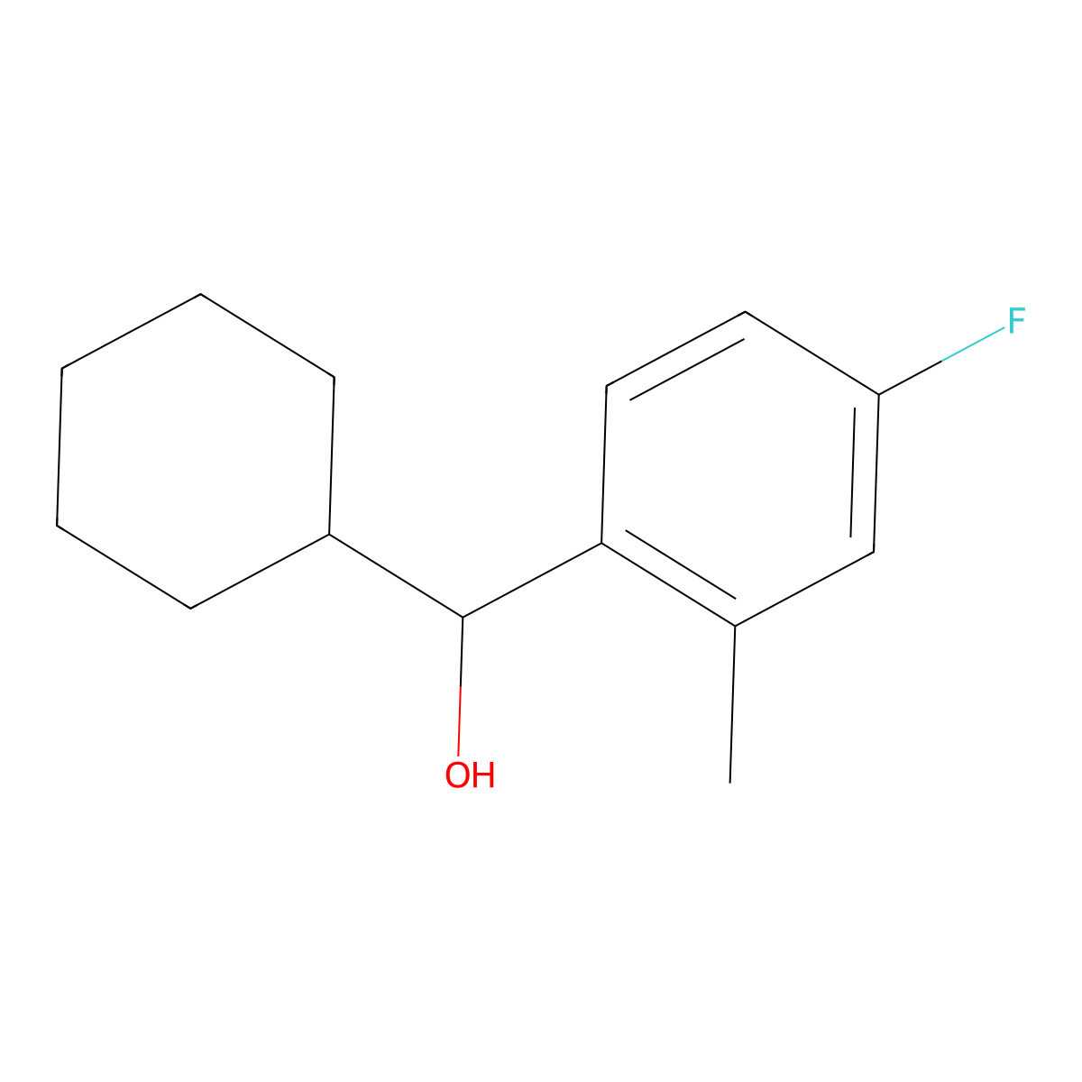 Cyclohexyl(4-fluoro-2-methylphenyl)methanol molecular structure, CAS 1343179-20-3