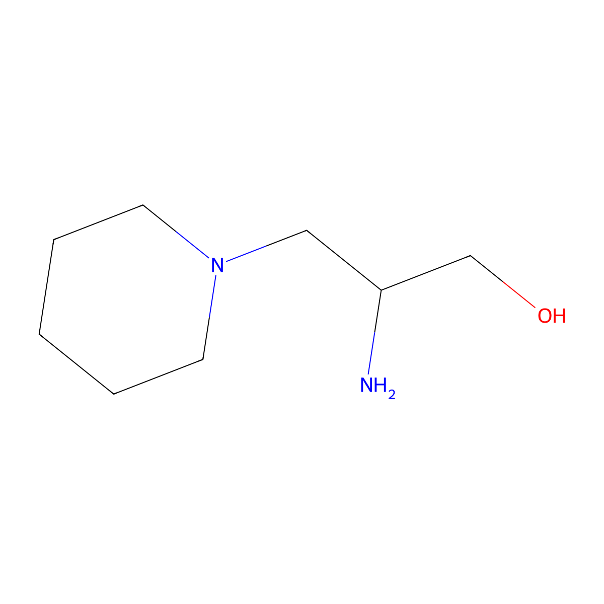 2-Amino-3-(piperidin-1-yl)propan-1-ol molecular structure, CAS 1343179-67-8
