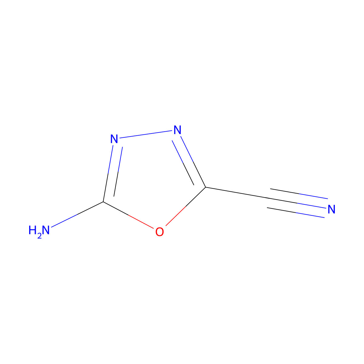 5-Amino-1,3,4-oxadiazole-2-carbonitrile molecular structure, CAS 134318-57-3