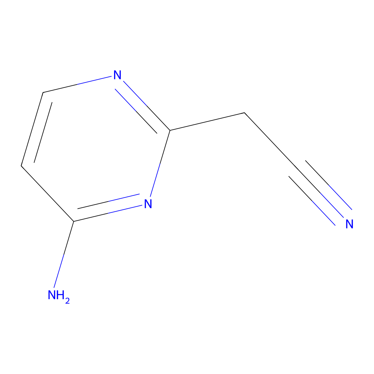 2-(4-Aminopyrimidin-2-yl)acetonitrile molecular structure, CAS 134318-72-2