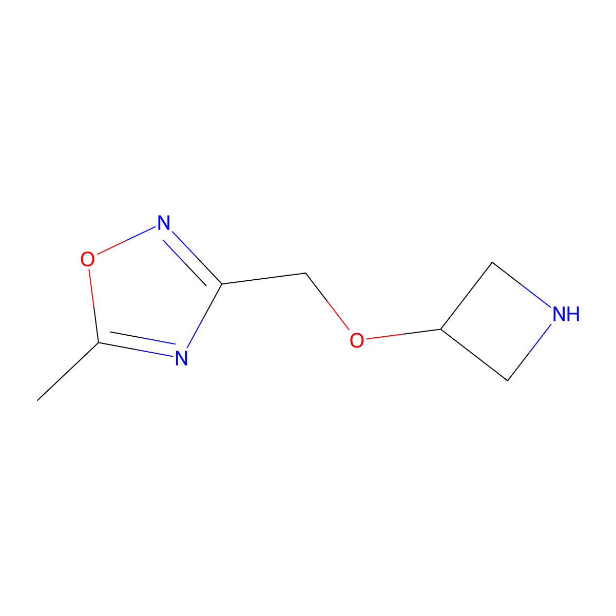 3-[(Azetidin-3-yloxy)methyl]-5-methyl-1,2,4-oxadiazole molecular structure, CAS 1343180-29-9