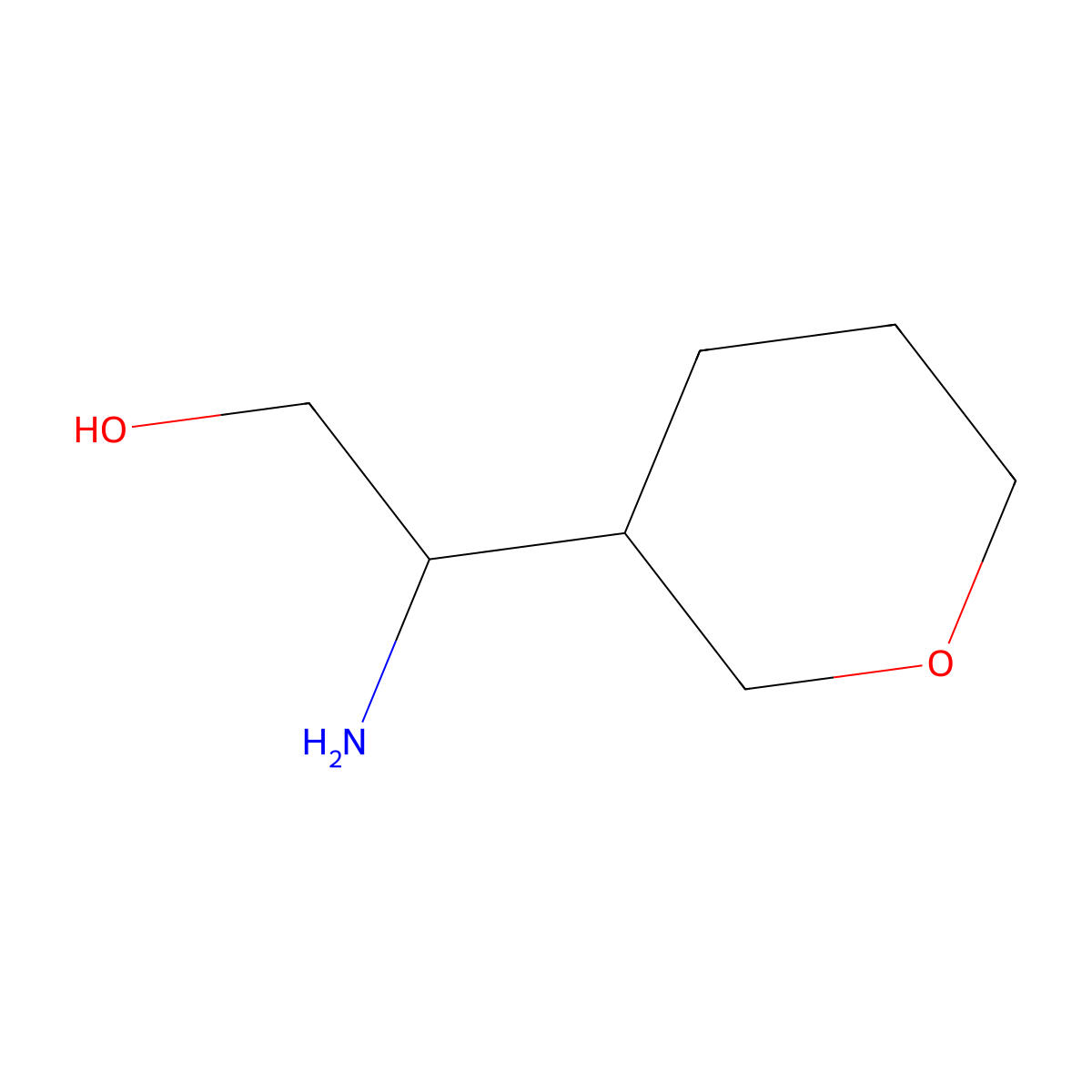 2-Amino-2-(tetrahydro-2H-pyran-3-yl)ethanol molecular structure, CAS 1343181-02-1
