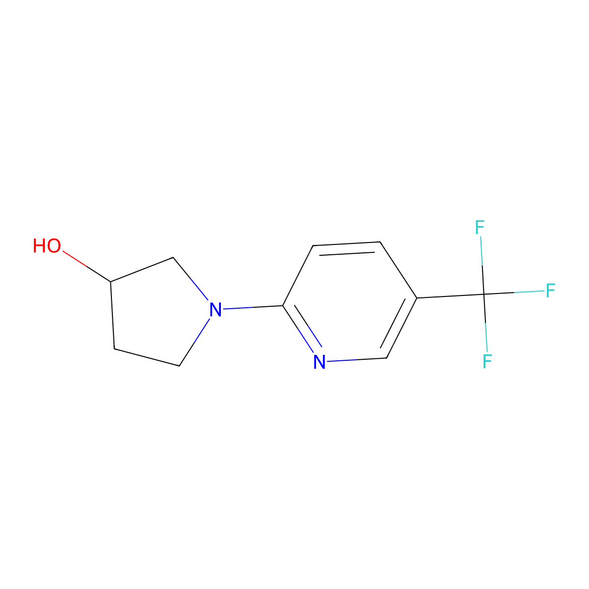 1-(5-(Trifluoromethyl)pyridin-2-yl)pyrrolidin-3-ol molecular structure, CAS 1343181-22-5