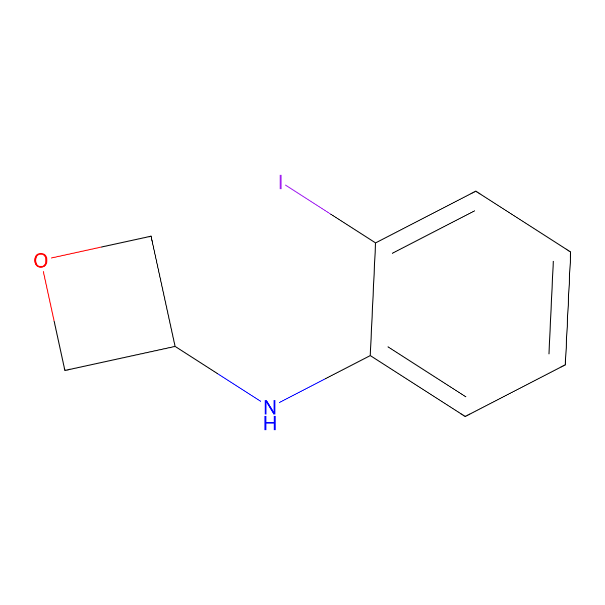 N-(2-iodophenyl)oxetan-3-amine molecular structure, CAS 1343181-91-8