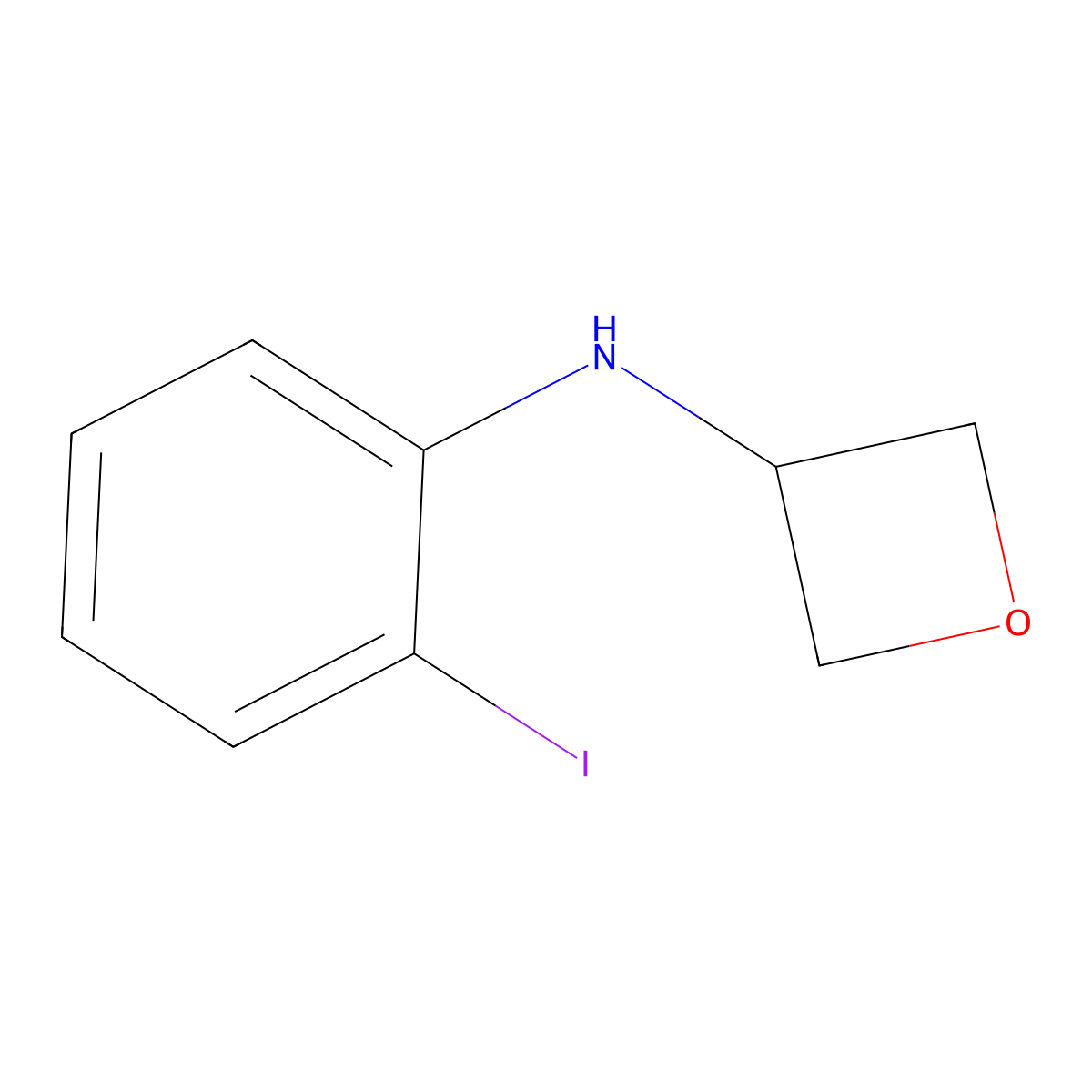 N-(2-iodophenyl)oxetan-3-amine molecular structure, CAS 1343181-91-8