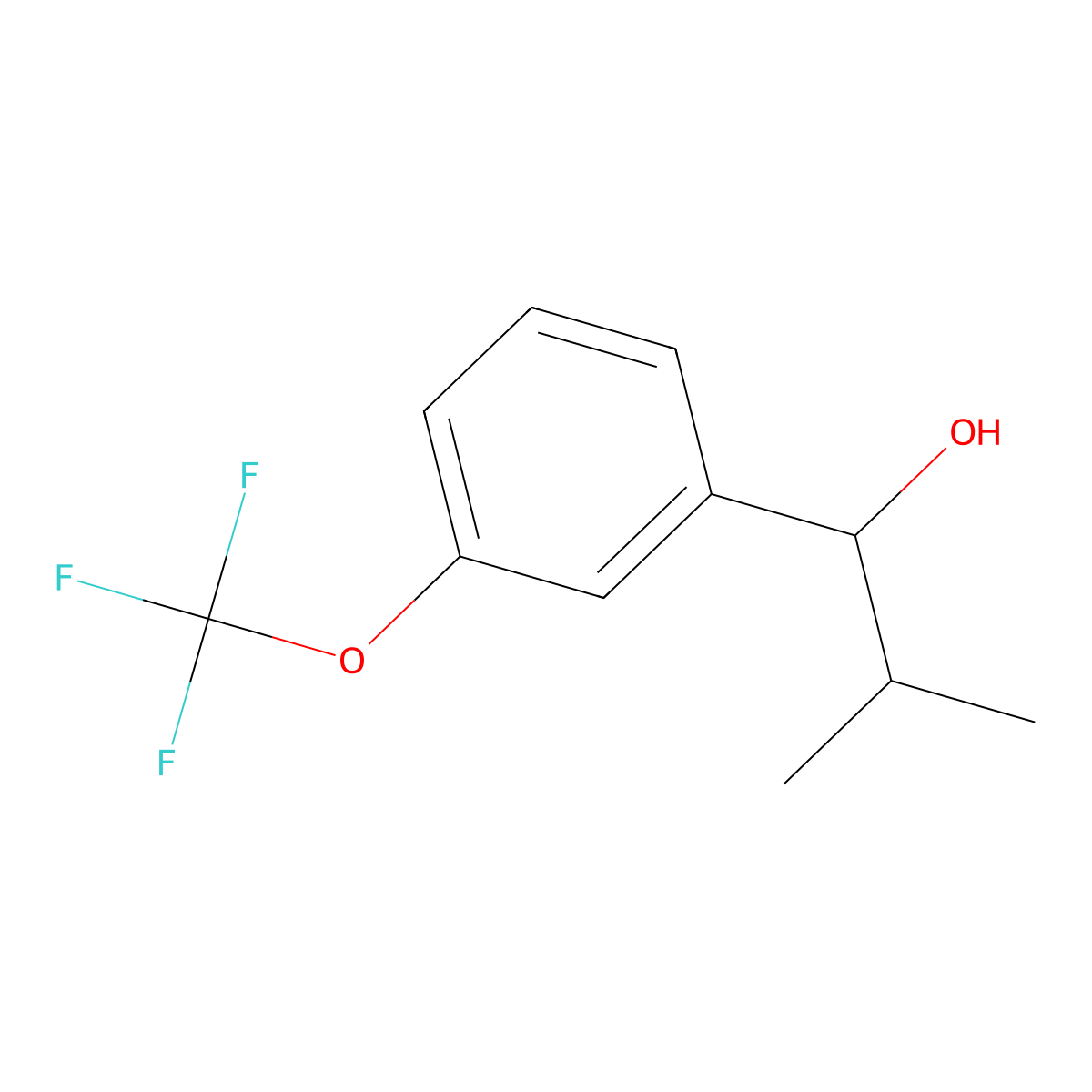 2-Methyl-1-(3-(trifluoromethoxy)phenyl)propan-1-ol molecular structure, CAS 1343182-79-5