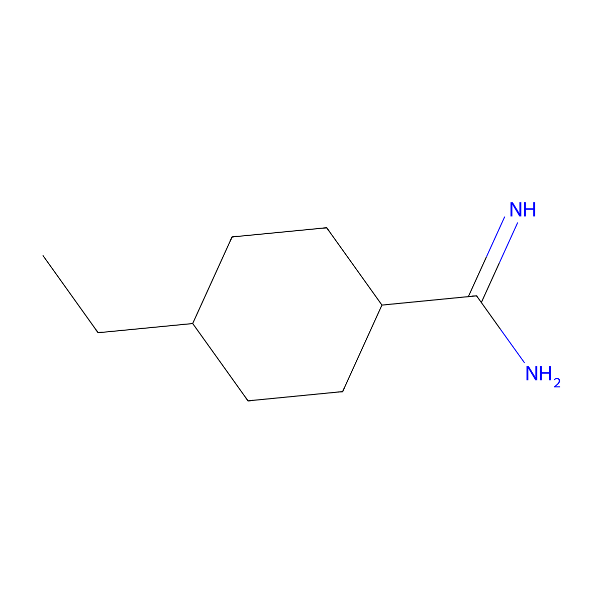 4-Ethylcyclohexane-1-carboximidamide molecular structure, CAS 1343182-93-3