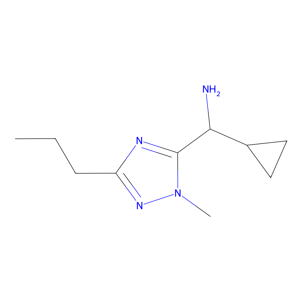 Cyclopropyl(1-methyl-3-propyl-1h-1,2,4-triazol-5-yl)methanamine molecular structure, CAS 1343184-06-4