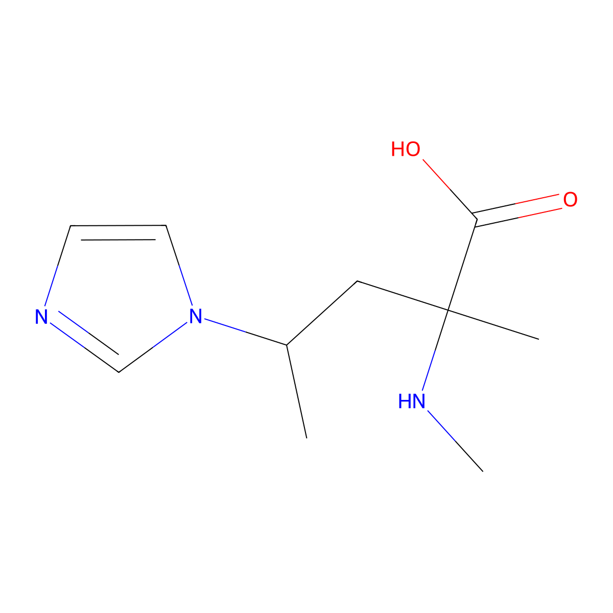 4-(1h-Imidazol-1-yl)-2-methyl-2-(methylamino)pentanoic acid molecular structure, CAS 1343184-26-8