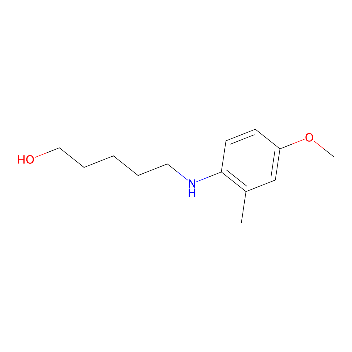 5-((4-Methoxy-2-methylphenyl)amino)pentan-1-ol molecular structure, CAS 1343184-41-7