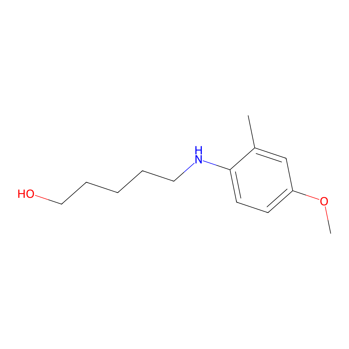5-((4-Methoxy-2-methylphenyl)amino)pentan-1-ol molecular structure, CAS 1343184-41-7
