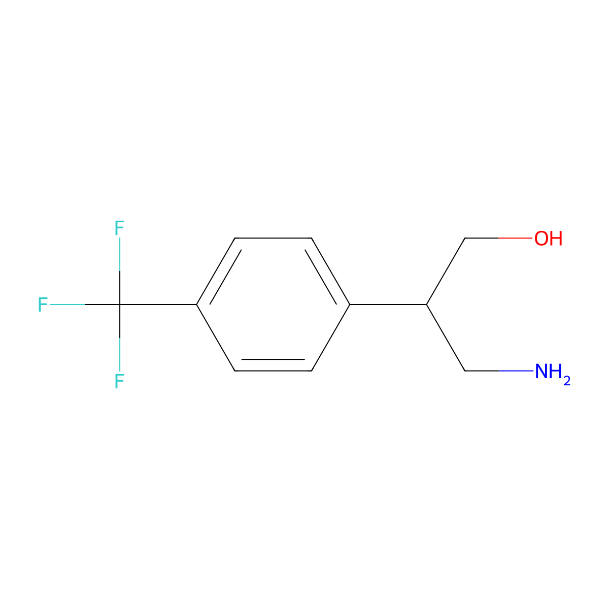 3-Amino-2-(4-(trifluoromethyl)phenyl)propan-1-ol molecular structure, CAS 1343187-38-1