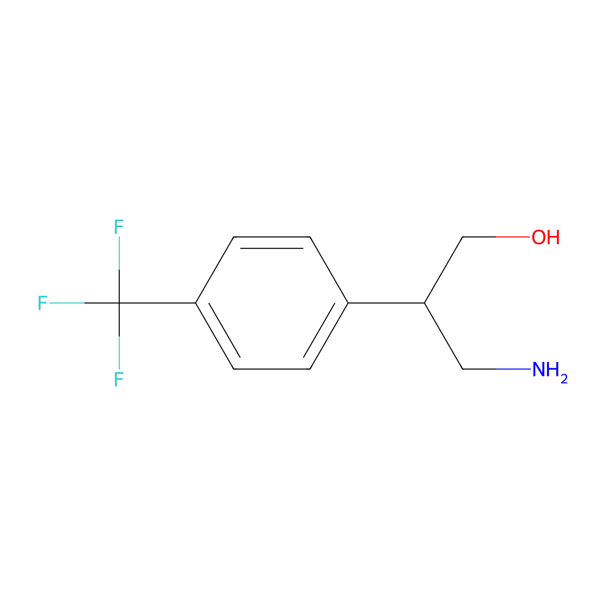 3-Amino-2-(4-(trifluoromethyl)phenyl)propan-1-ol molecular structure, CAS 1343187-38-1