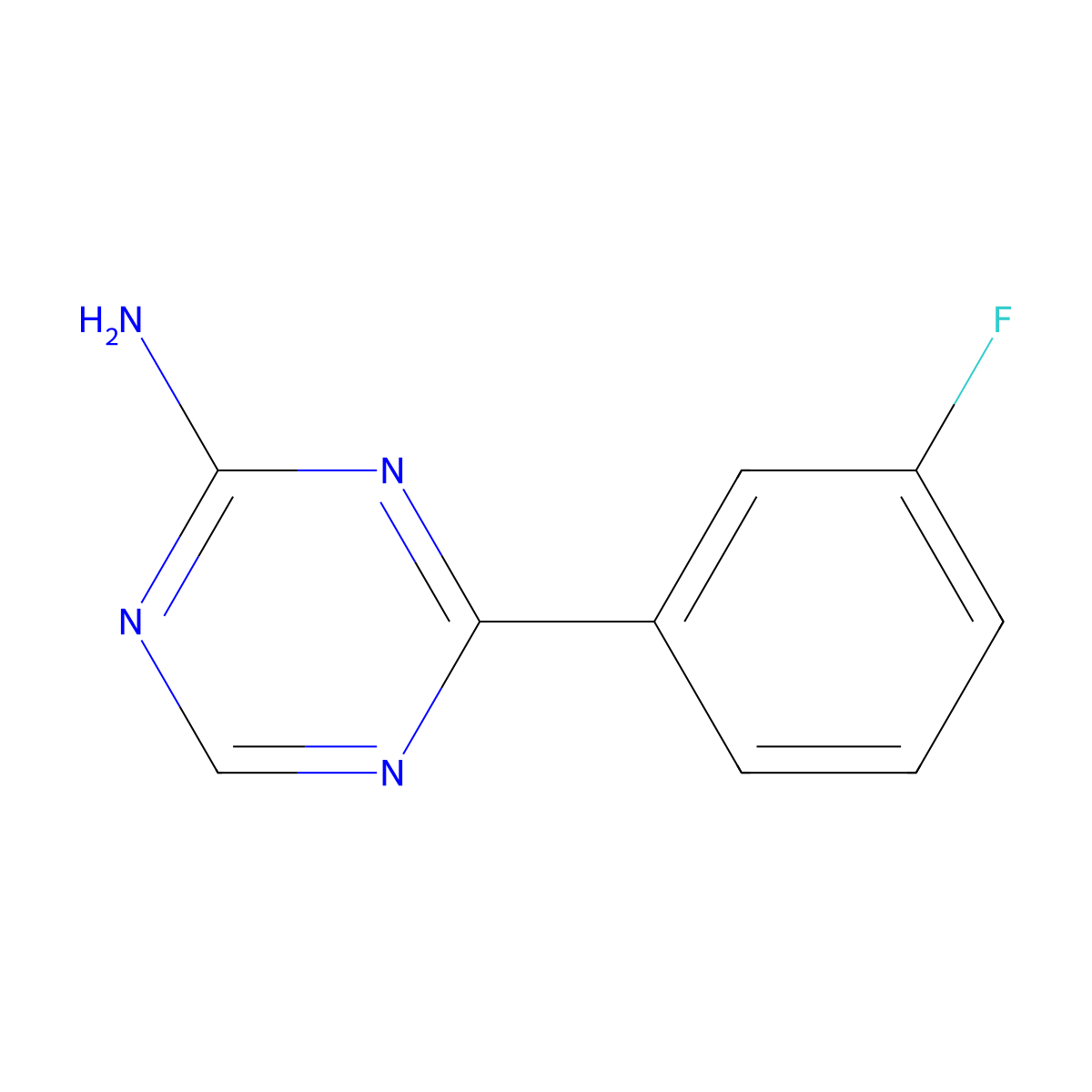 4-(3-Fluorophenyl)-1,3,5-triazin-2-amine molecular structure, CAS 1343187-41-6