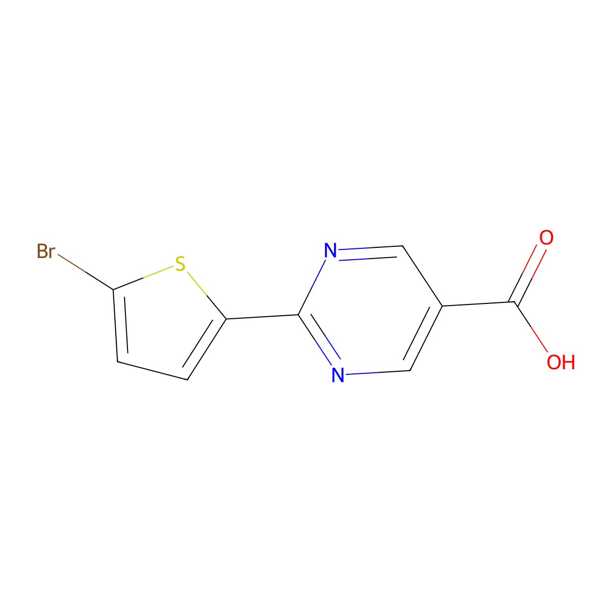 2-(5-Bromothiophen-2-yl)pyrimidine-5-carboxylic acid molecular structure, CAS 1343187-78-9