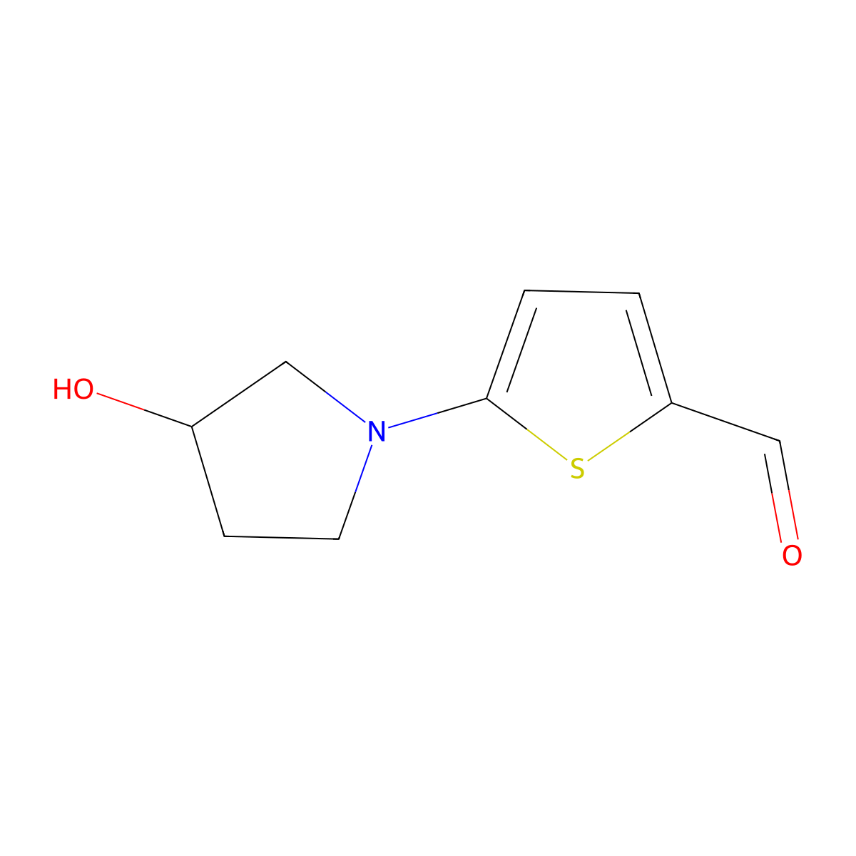 5-(3-Hydroxypyrrolidin-1-yl)thiophene-2-carbaldehyde molecular structure, CAS 1343188-65-7