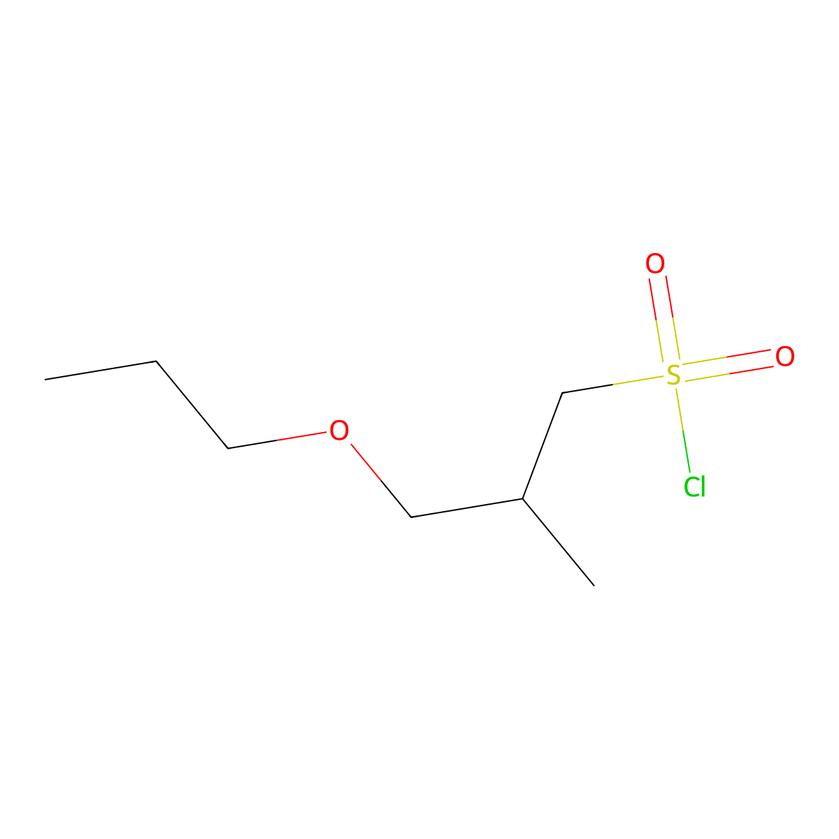 2-Methyl-3-propoxypropane-1-sulfonyl chloride molecular structure, CAS 1343188-79-3