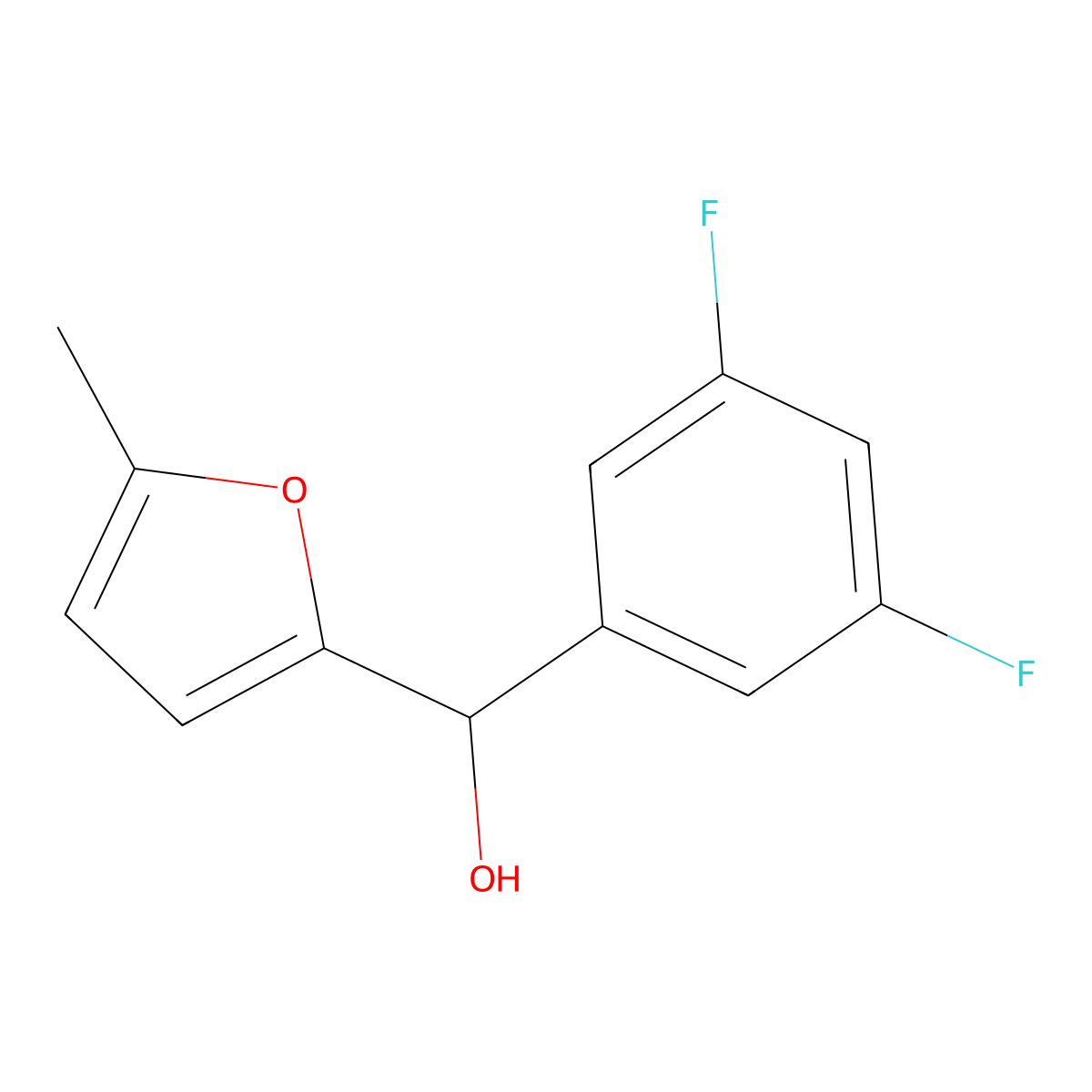 (3,5-Difluorophenyl)(5-methylfuran-2-yl)methanol molecular structure, CAS 1343189-28-5