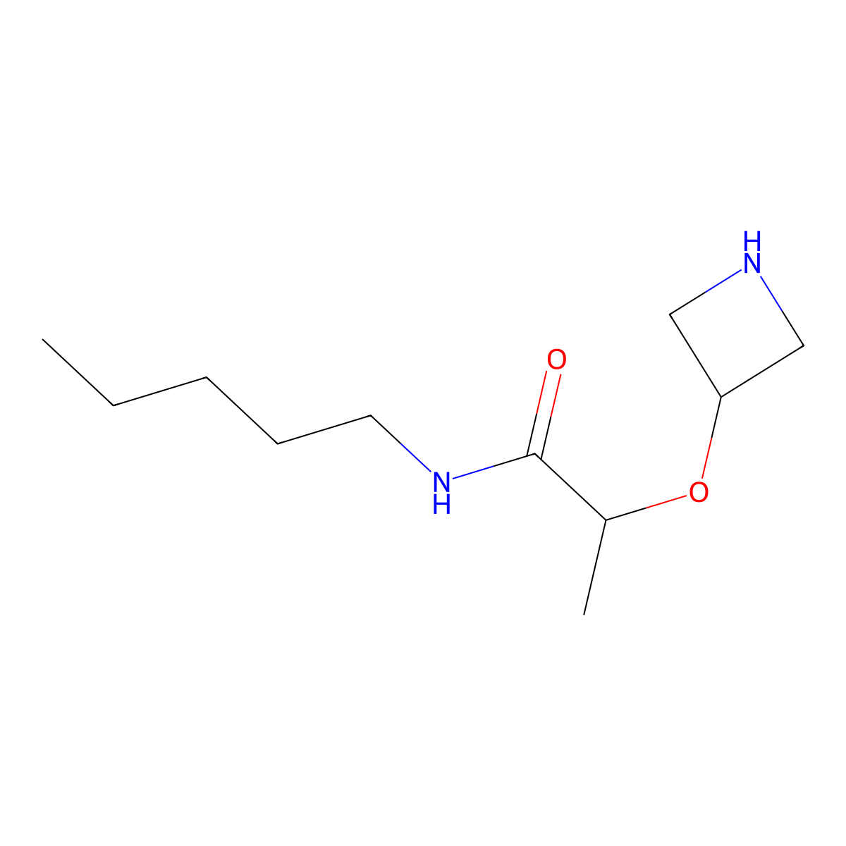 2-(azetidin-3-yloxy)-N-pentylpropanamide molecular structure, CAS 1343189-87-6