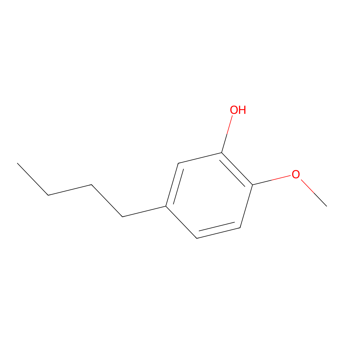 Phenol, 5-butyl-2-methoxy- molecular structure, CAS 134319-00-9