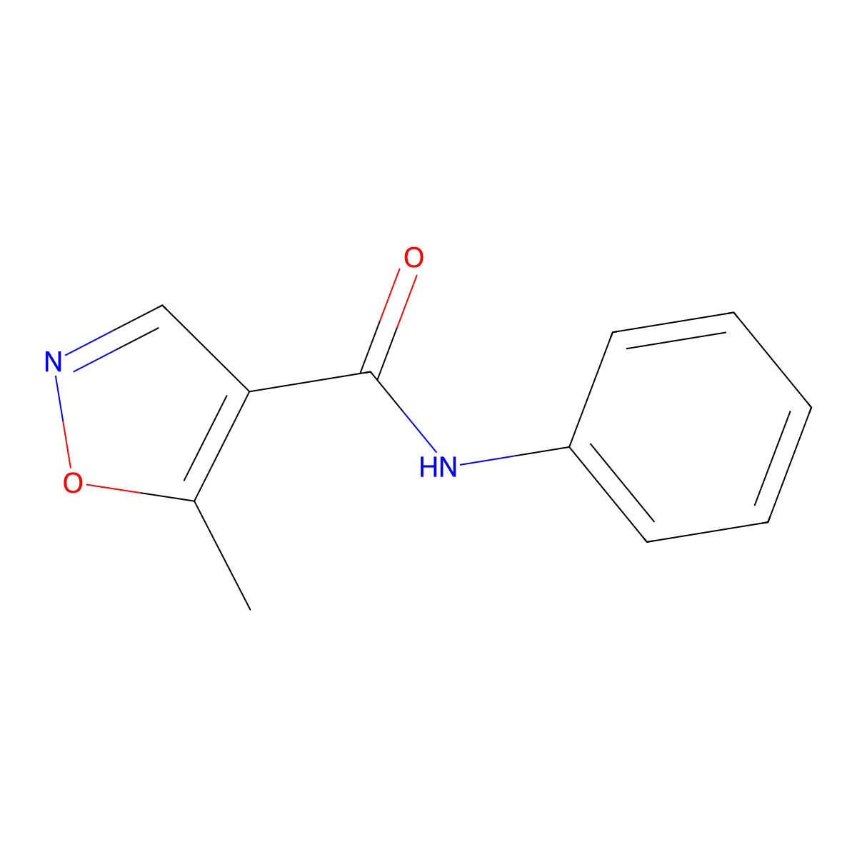 4-Isoxazolecarboxamide, 5-methyl-N-phenyl- molecular structure, CAS 134319-17-8