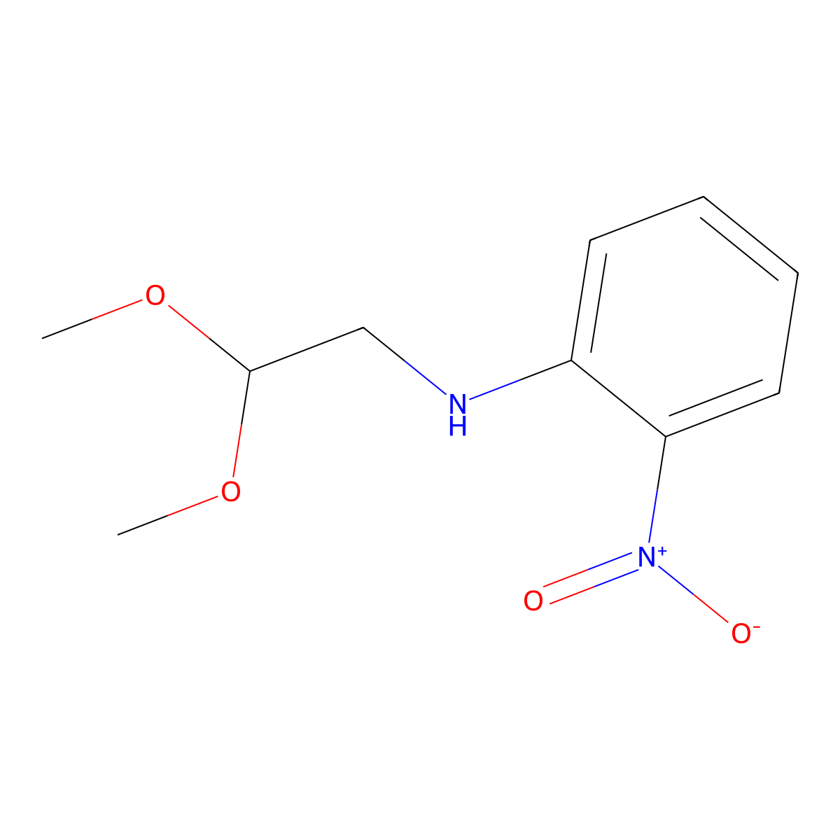 N-(2,2-dimethoxyethyl)-2-nitroaniline molecular structure, CAS 1343190-48-6