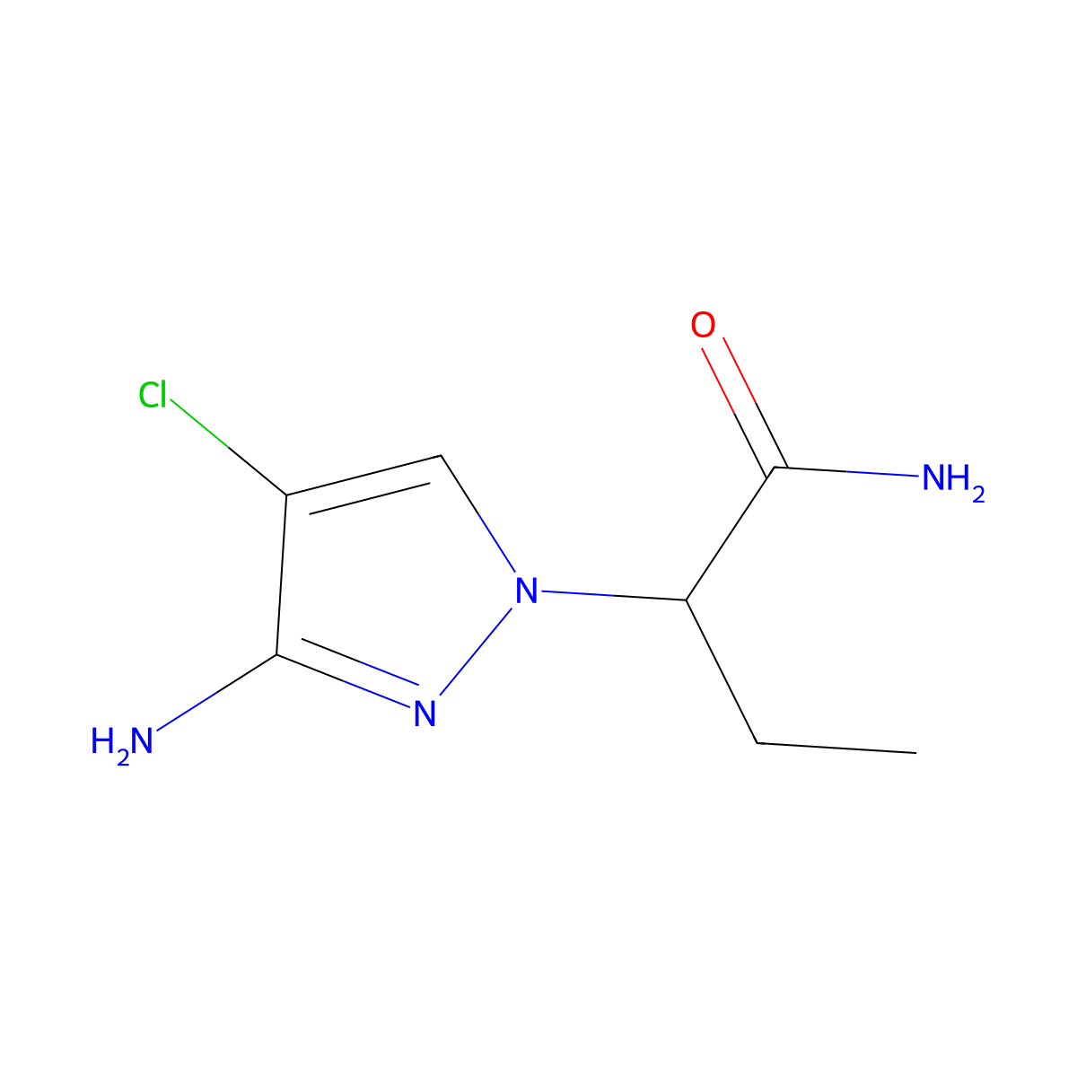 2-(3-Amino-4-chloro-1H-pyrazol-1-YL)butanamide molecular structure, CAS 1343191-37-6