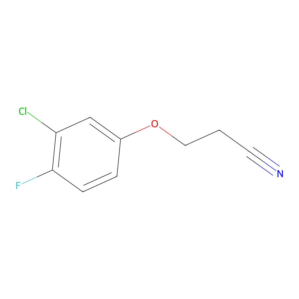3-(3-Chloro-4-fluoro-phenoxy)propanenitrile molecular structure, CAS 1343192-11-9