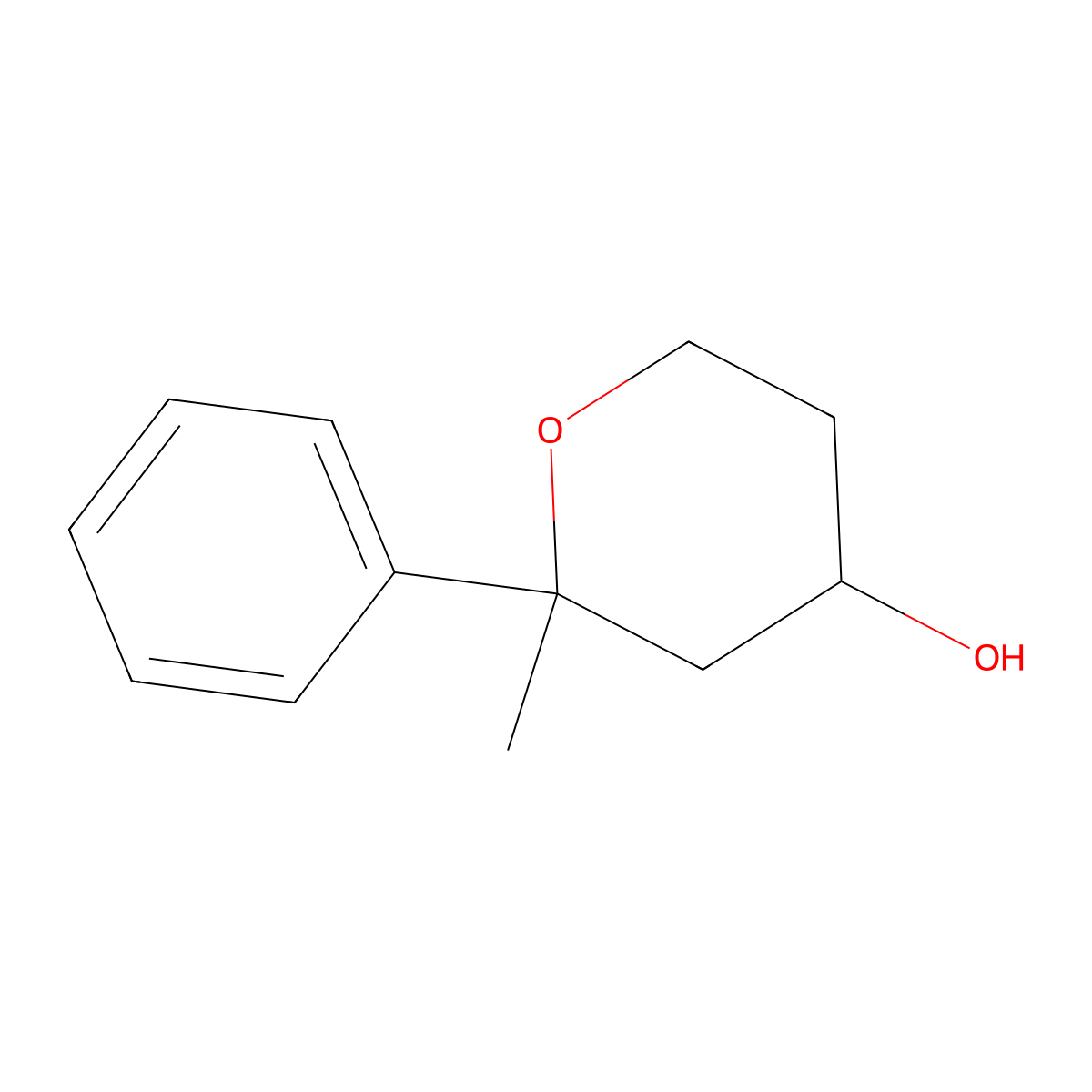 2-Methyl-2-phenyloxan-4-ol molecular structure, CAS 1343192-43-7