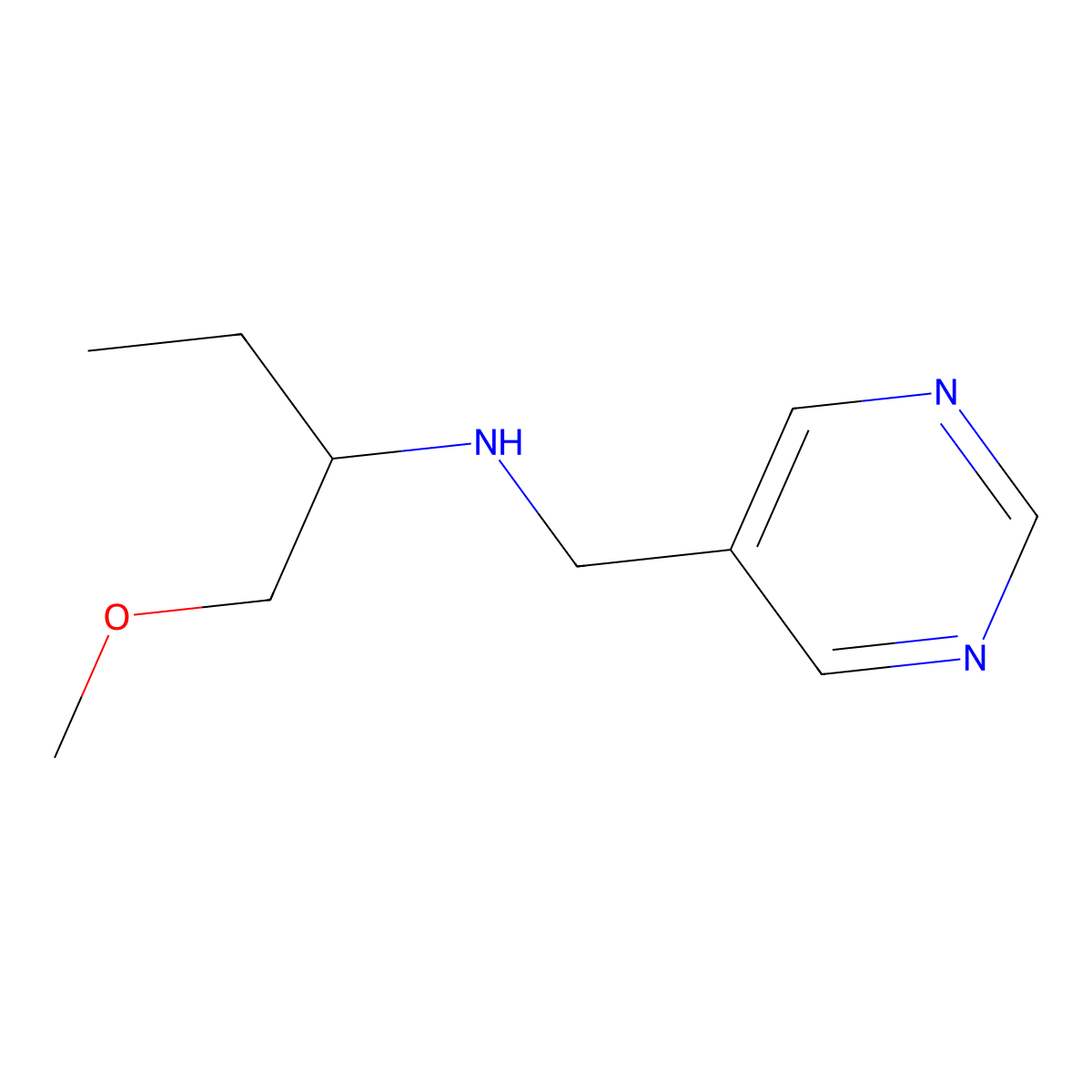 (1-Methoxybutan-2-yl)[(pyrimidin-5-yl)methyl]amine molecular structure, CAS 1343192-58-4