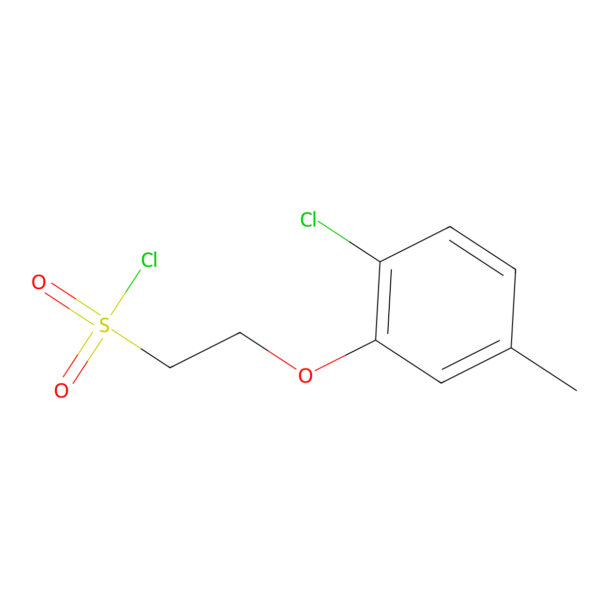 2-(2-Chloro-5-methylphenoxy)ethane-1-sulfonyl chloride molecular structure, CAS 1343193-31-6