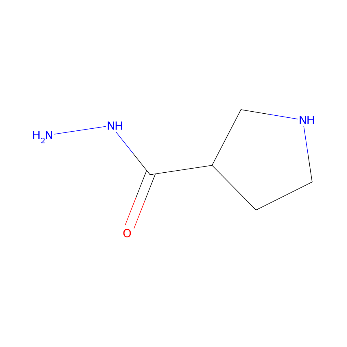 Pyrrolidine-3-carbohydrazide molecular structure, CAS 1343193-63-4