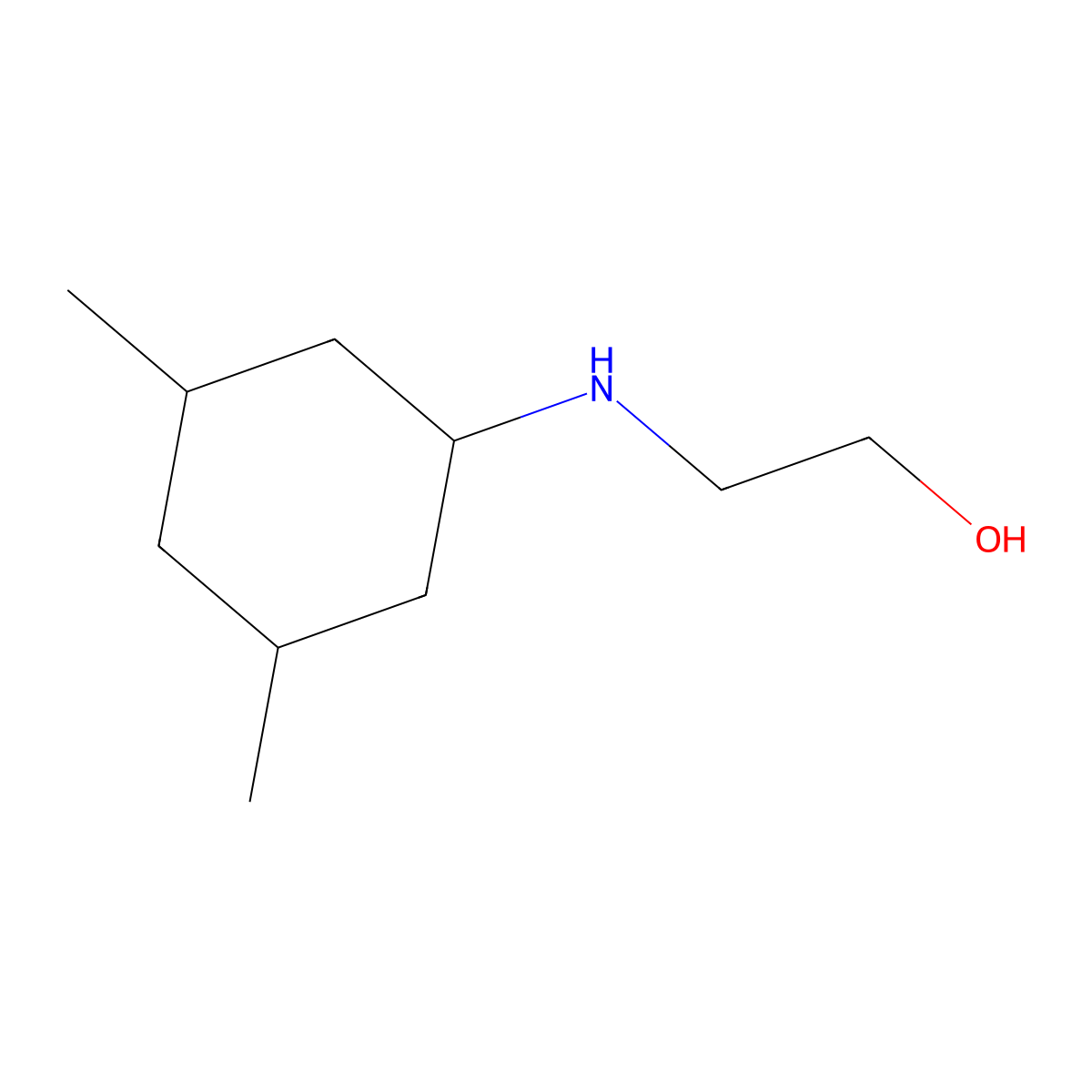 2-[(3,5-Dimethylcyclohexyl)amino]ethan-1-ol molecular structure, CAS 1343193-91-8